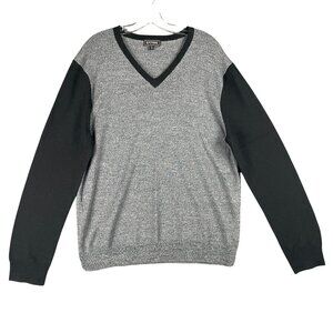 Express Sweater Mens Size XL Gray Black Wool Capsule Work Office Minimal Norm